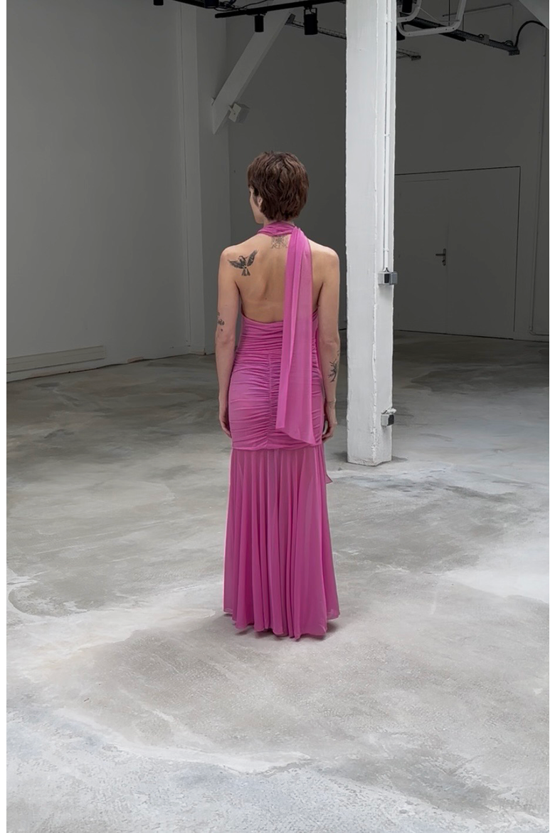 Dali Halterneck Dress, Alternate, color, Pink