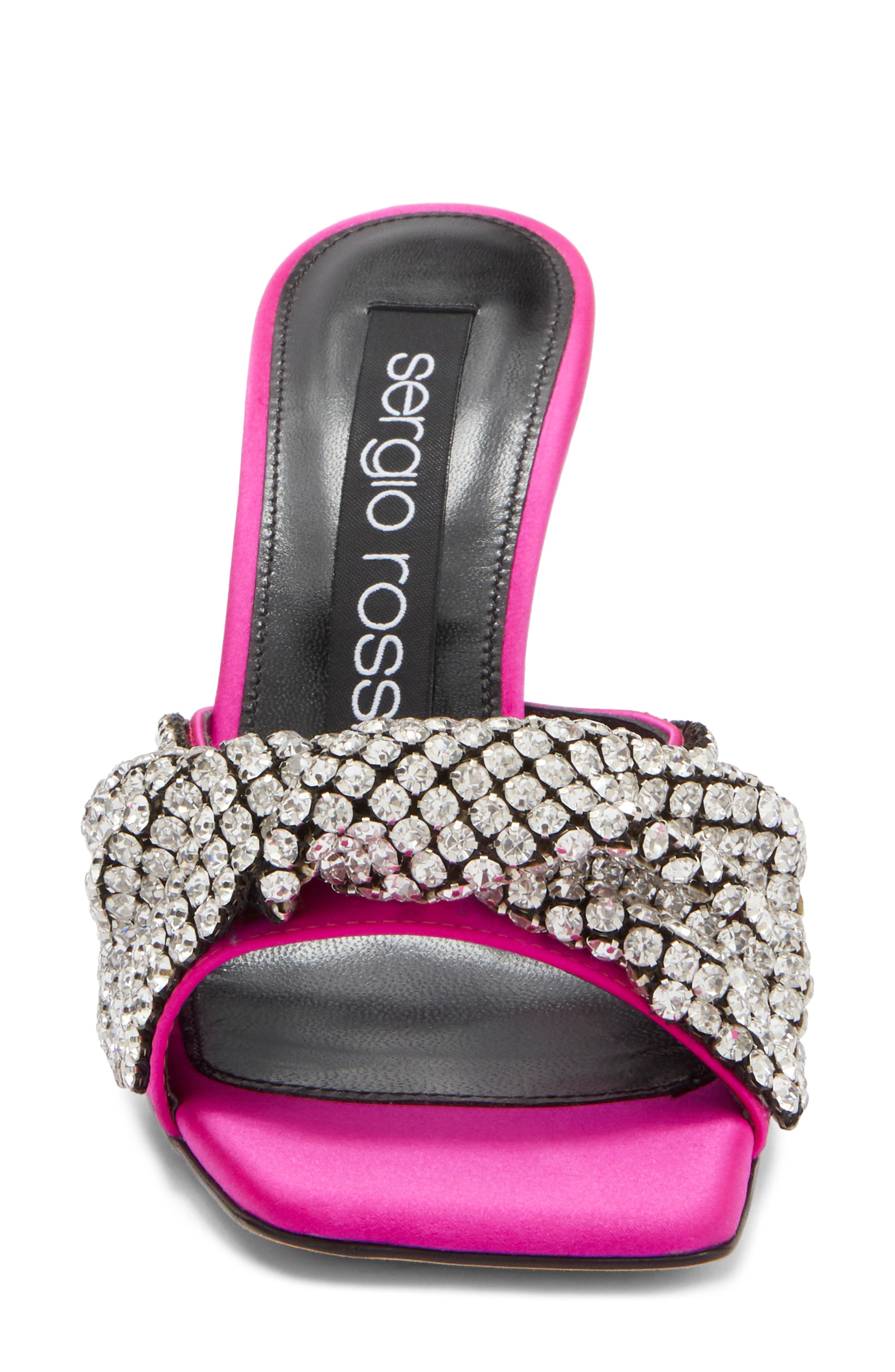 Sergio Rossi Crystal Embellished Slide Sandal, Alternate, color, 