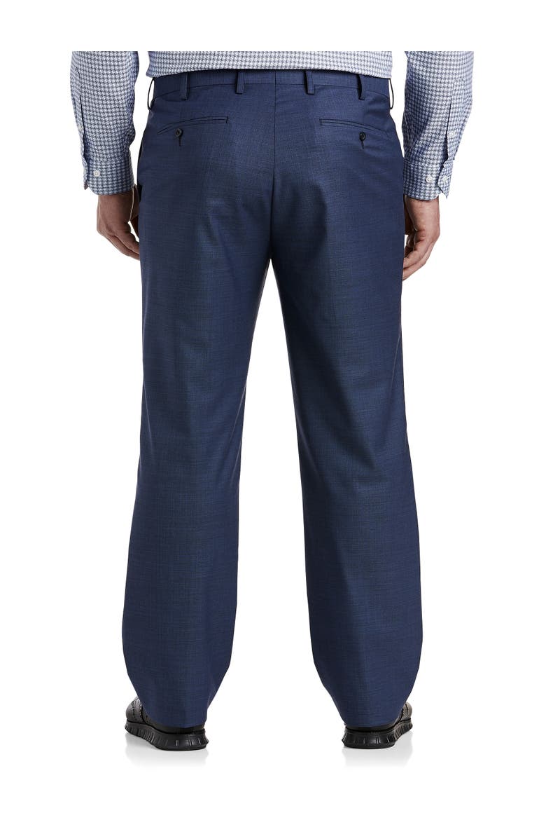 Big & Tall Sharkskin Suit Pants, Alternate, color, NAVY