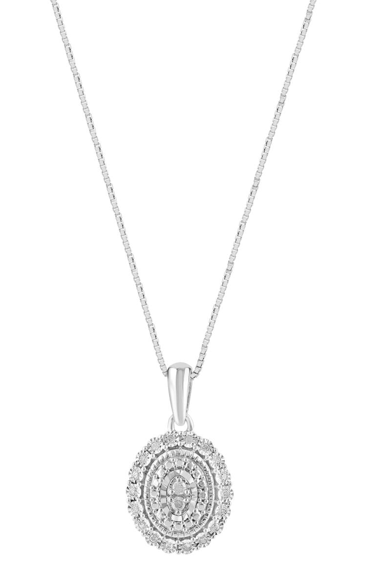 Sterling Silver Diamond Pendant Necklace, Alternate, color, SILVER