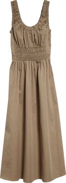 Reiss Anouk Smock Waist Cotton Dress