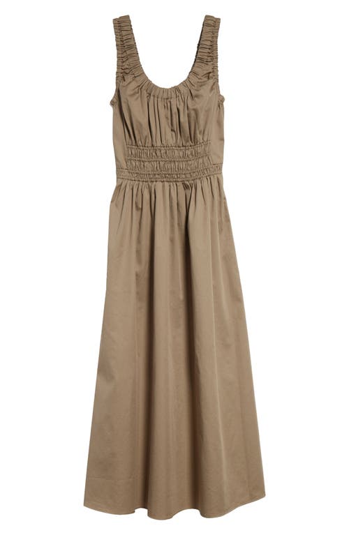 Reiss Womens Anouk Sleeveless Cotton Midi Dress Khaki In Khaki