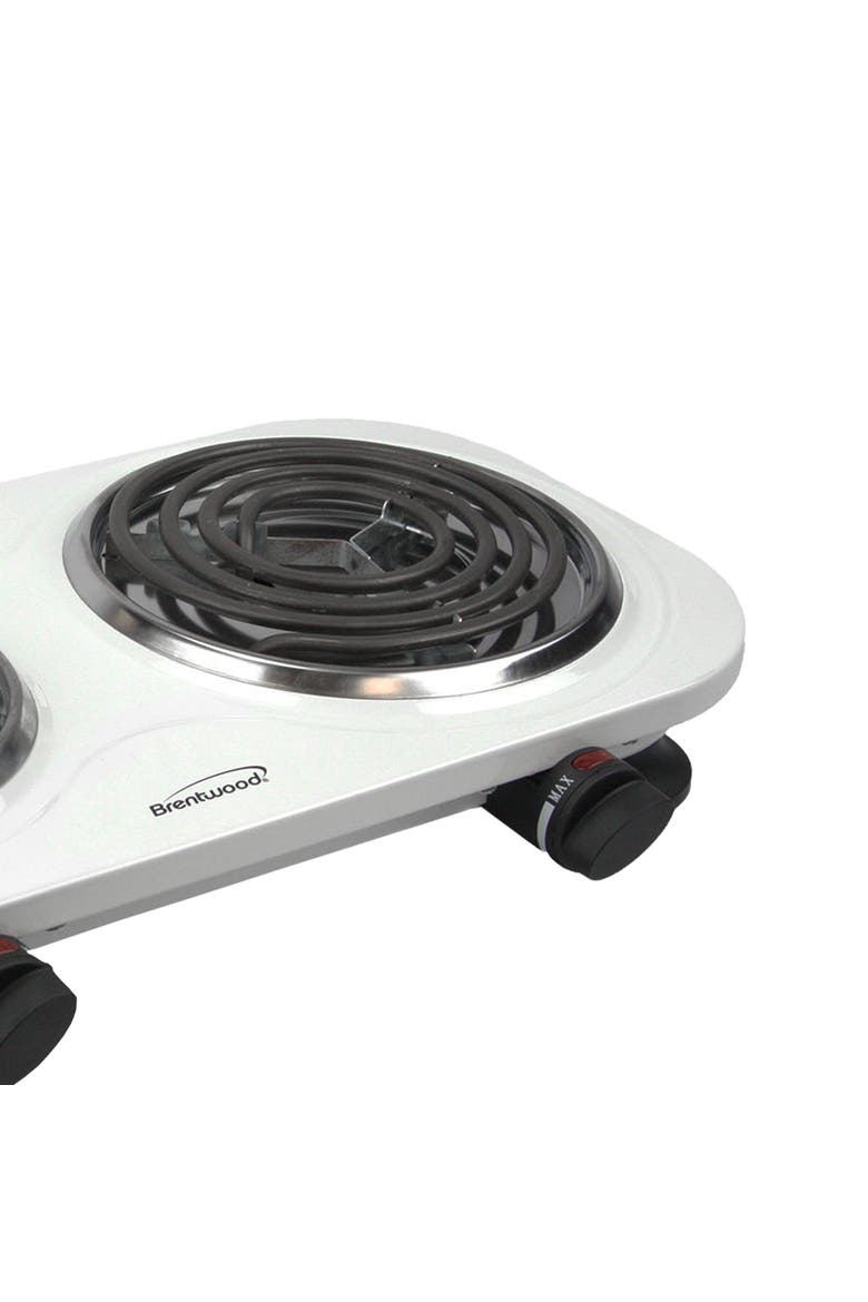 Electric 1500W Double Burner, Alternate, color, White