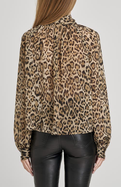 Wayf X Sara Walker Leopard Georgette Top In Animal Print