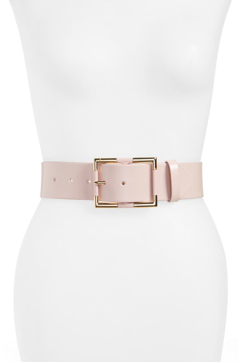 Trimmed Buckle Belt, Main, color, PINK SMOKE