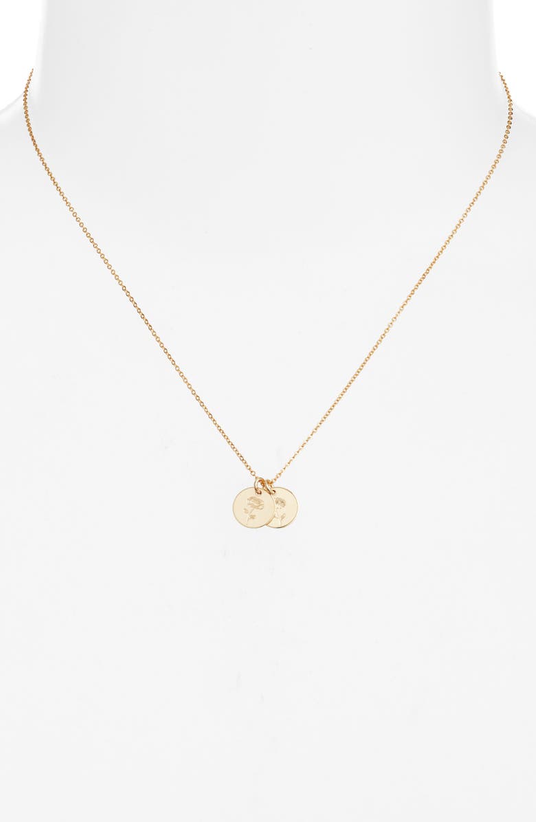 Set & Stones Birth Flower Necklace, Alternate, color, Gold / 2 Charms