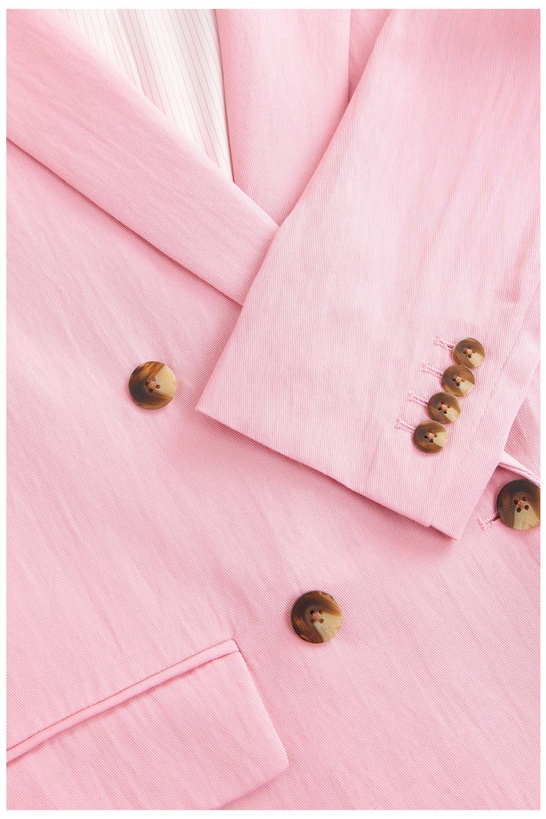 Tailored Double Breasted Blazer, Alternate, color, PINK
