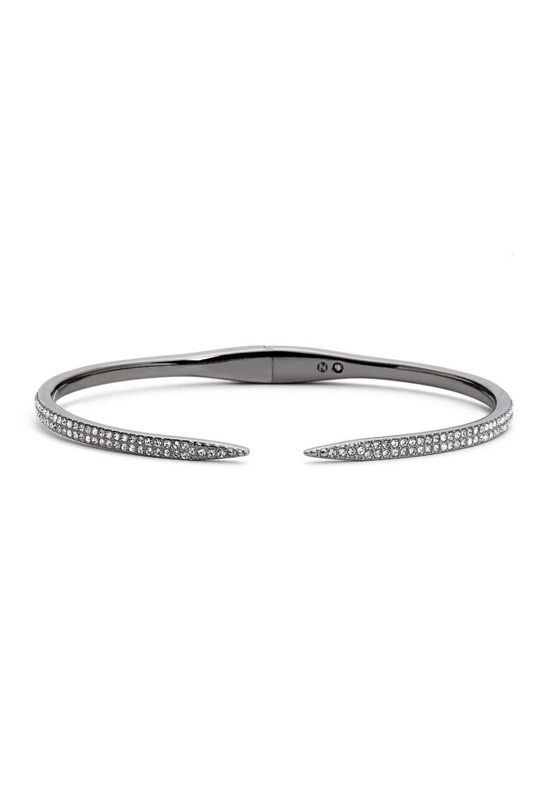 'Tattoo' Pavé Hinge Bangle, Main, color, BLACK HEMATITE