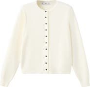 MANGO Contrast Button Crewneck Cardigan