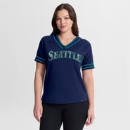 FANATICS Women's Fanatics Navy Seattle Mariners Diva Race Ahead Raglan V-Neck T-Shirt