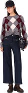 maje Cropped argyle pattern sweater