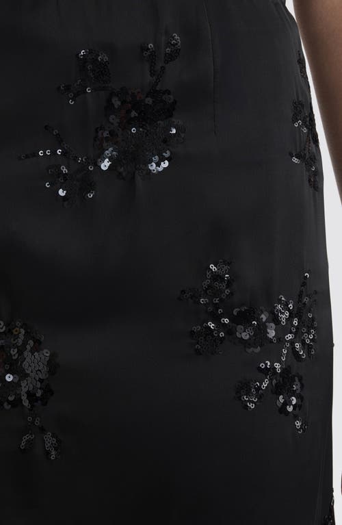 Nvlt Sequin Embellished Slip Skirt In Black