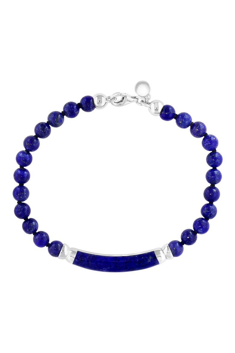 Men's Lapis Lazuli Beaded Bracelet, Alternate, color, BLUE