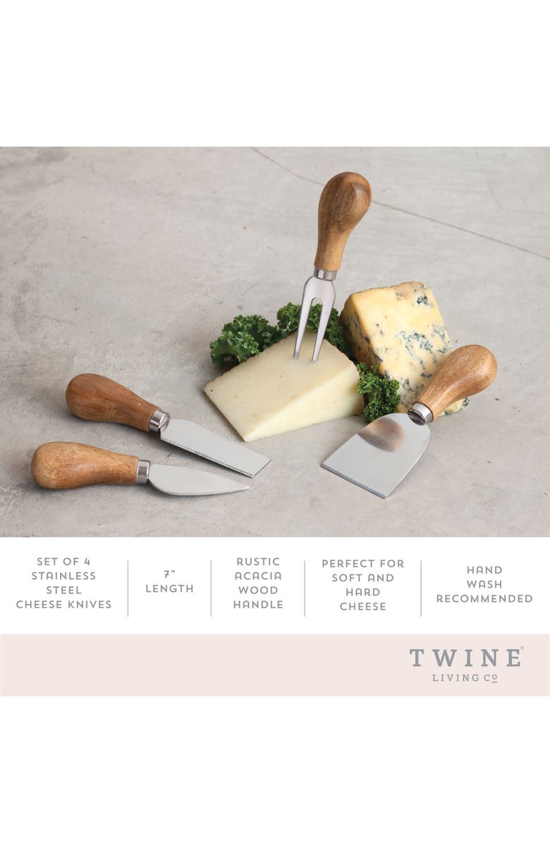 TWINE Gourmet Cheese Knives Set of 4, Alternate, color, Wood