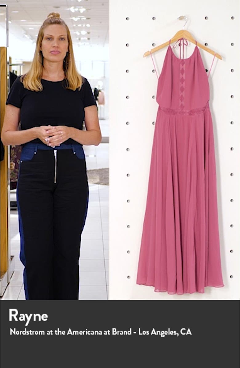 Odette Halter Neck Chiffon Maxi Dress, sales video thumbnail
