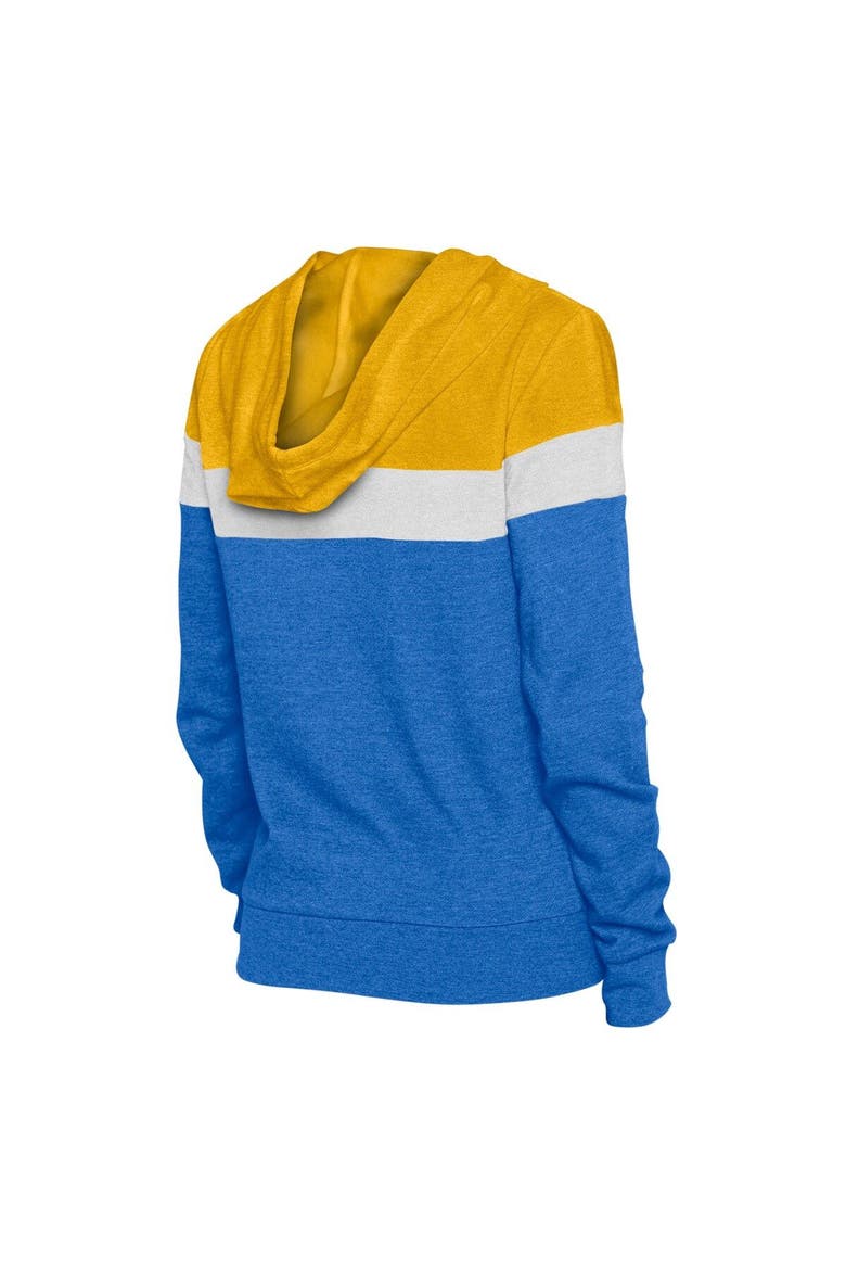 Women's New Era Royal/Gold Los Angeles Rams Throwback Colorblock Full-Zip Hoodie, Alternate, color, Royal