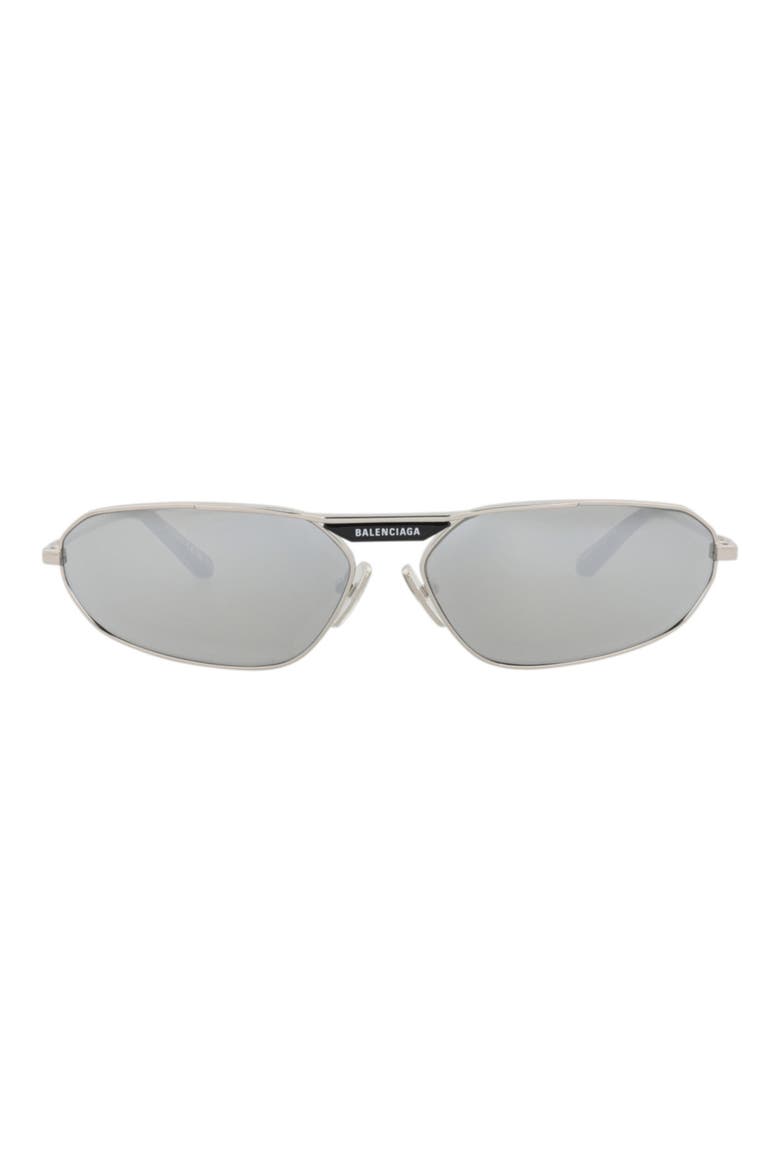 64mm Oval Sunglasses, Main, color, SILVER SILVER SILVER