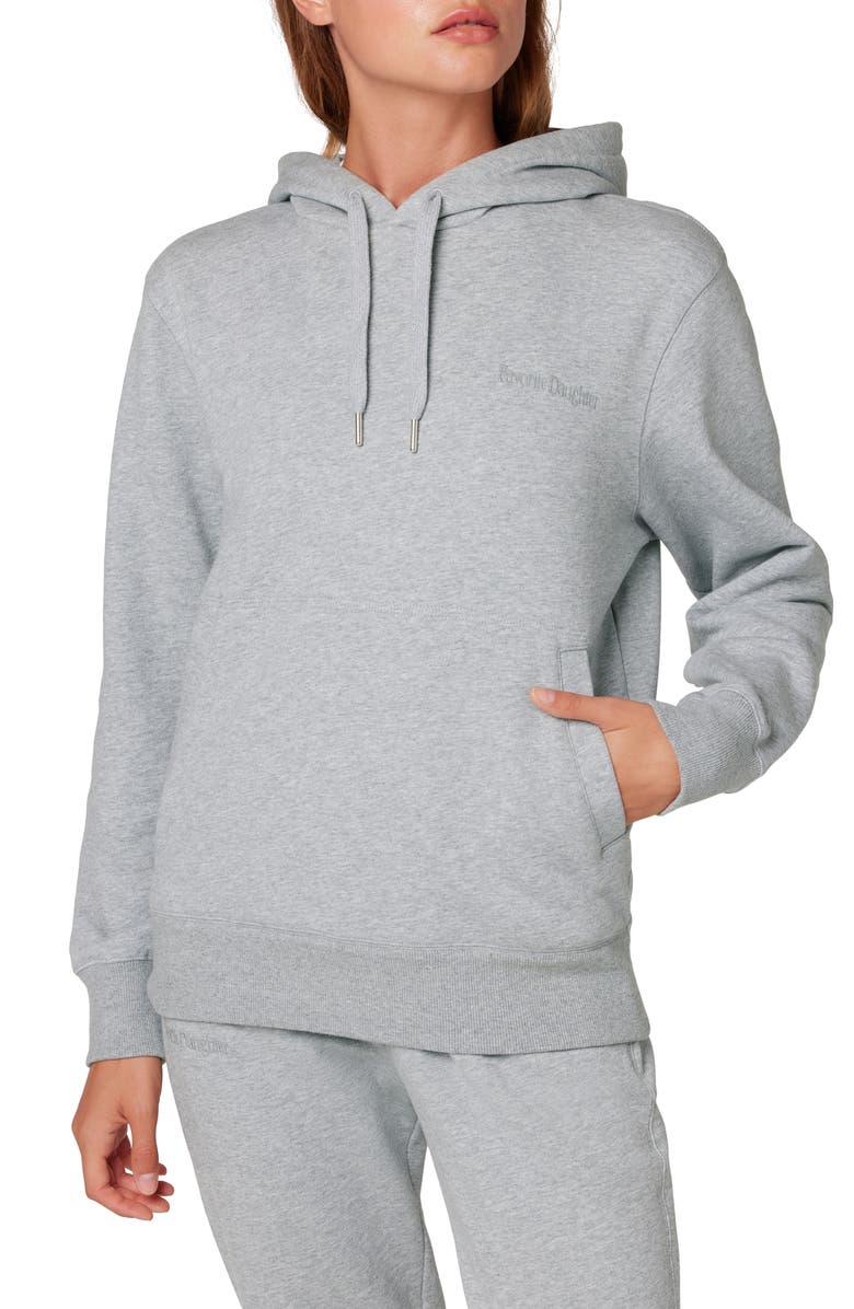 Favorite Daughter Cotton Hoodie, Main, color, Heather Grey