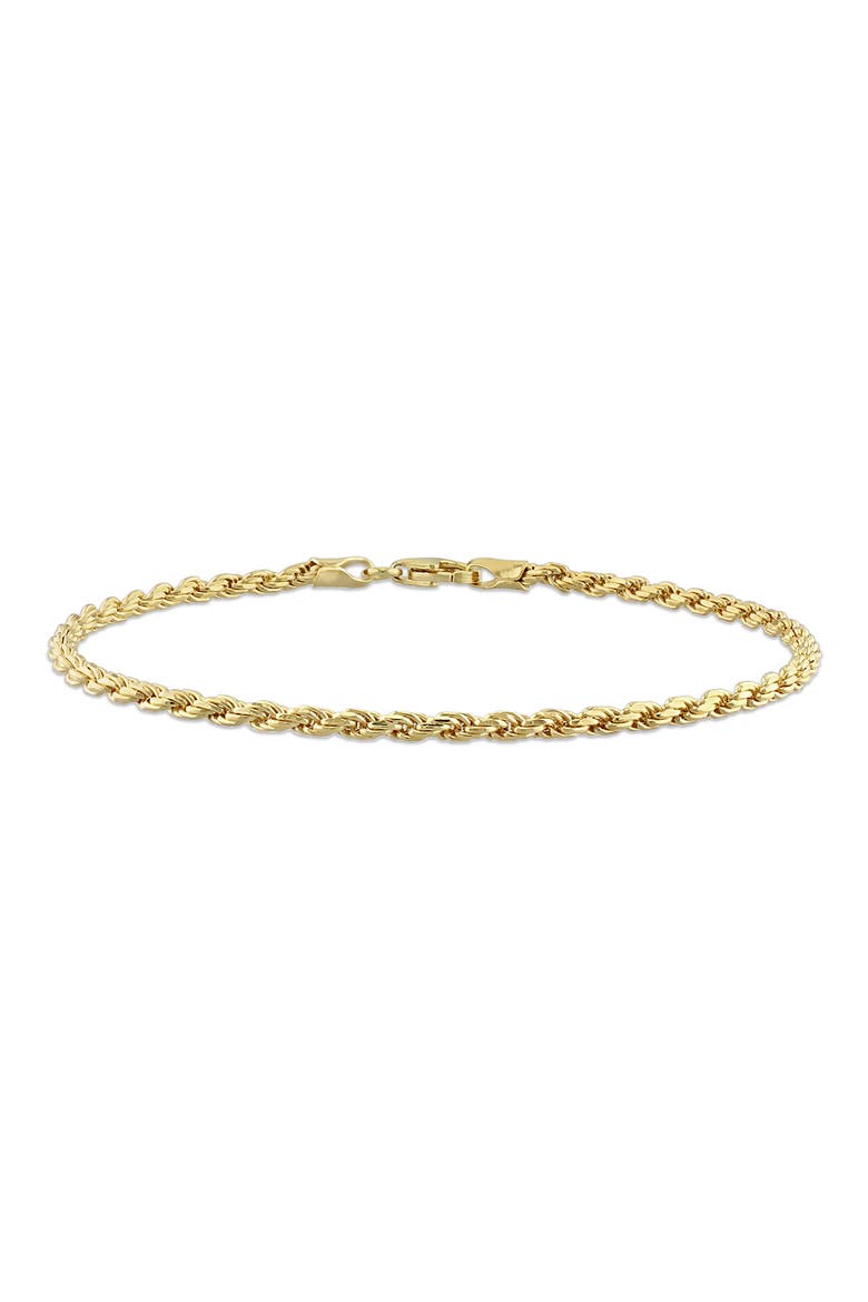 18K Yellow Gold Plated Sterling Silver Twisted Rope Bracelet, Main, color, GOLD