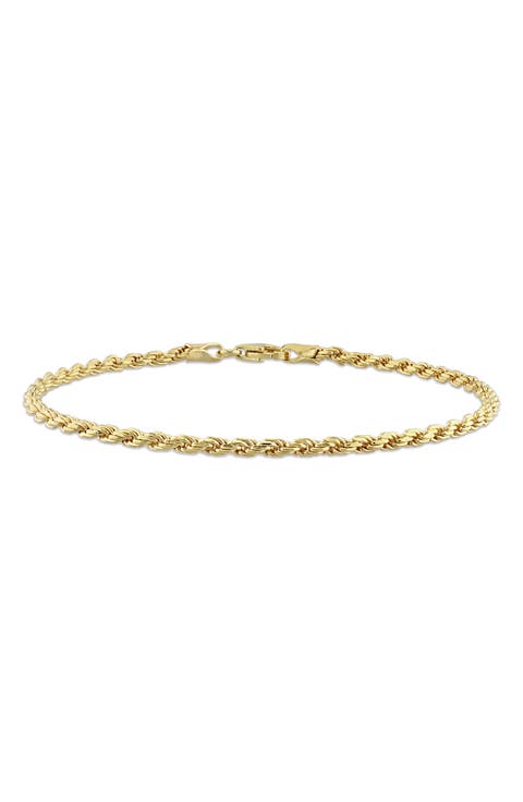 18K Yellow Gold Plated Sterling Silver Twisted Rope Bracelet