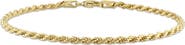 DELMAR 18K Yellow Gold Plated Sterling Silver Twisted Rope Bracelet