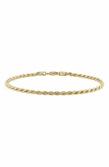 DELMAR 18K Yellow Gold Plated Sterling Silver Twisted Rope Bracelet