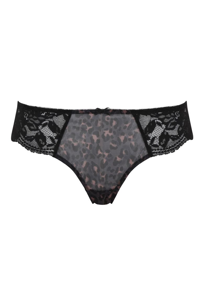 Nina Lace Cheeky Bikini, Alternate, color, BLACK LEOPARD