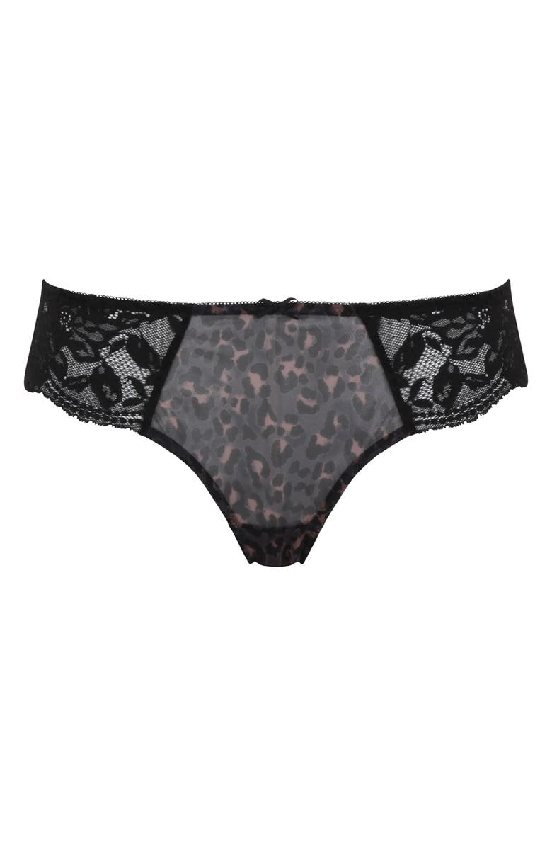 Panache Nina Lace Cheeky Bikini, Alternate, color, Black Leopard