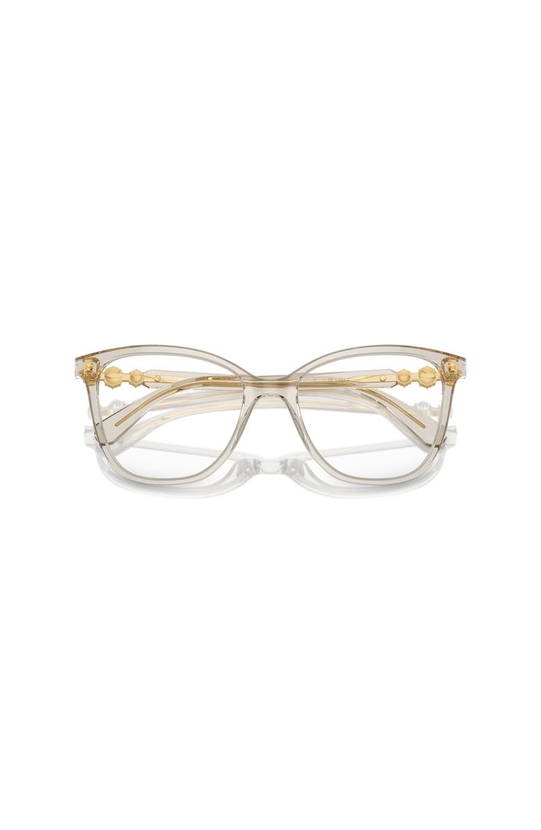 Swarovski 54mm Square optical glasses, Alternate, color, Beige