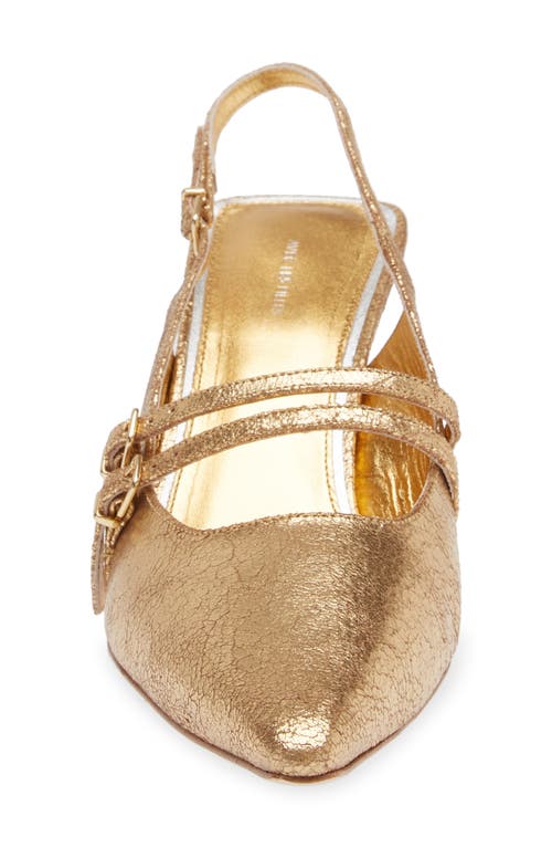 Kaanas Kaia Double Strap Slingback Pump In Gold