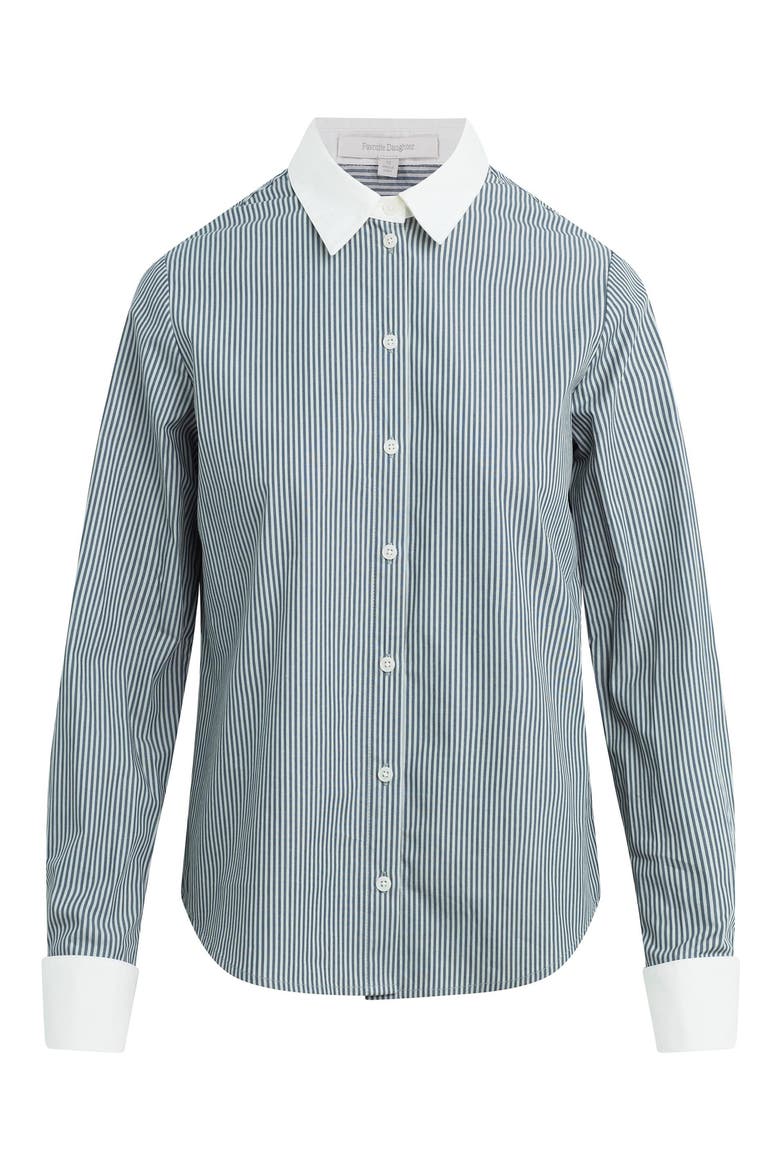 The Cuffed Statement Button-Up Shirt, Alternate, color, CHARCOAL STRIPE