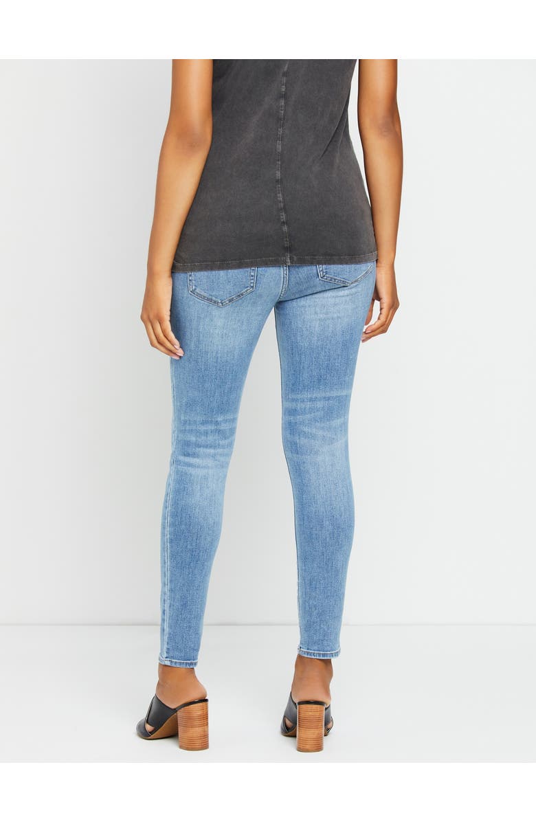 MOTHERHOOD MATERNITY Indigo Blue Sustainable Secret Fit Over the Belly Skinny Leg Maternity Jeans, Alternate, color, 