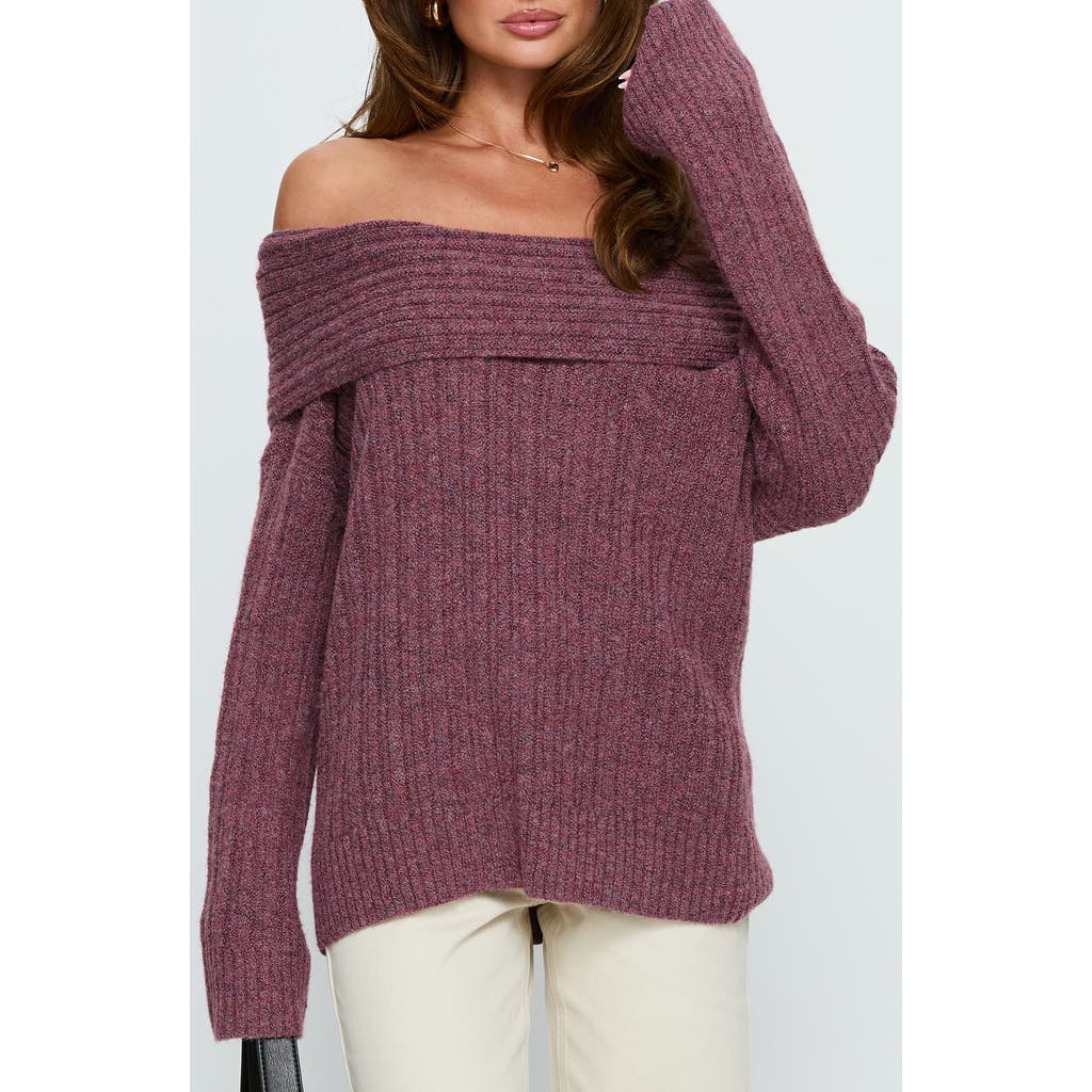 Princess Polly Snowie Off The Shoulder Sweater In Pink