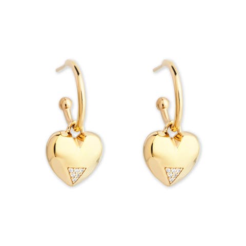 Art Deco Hearts Hoop Earrings