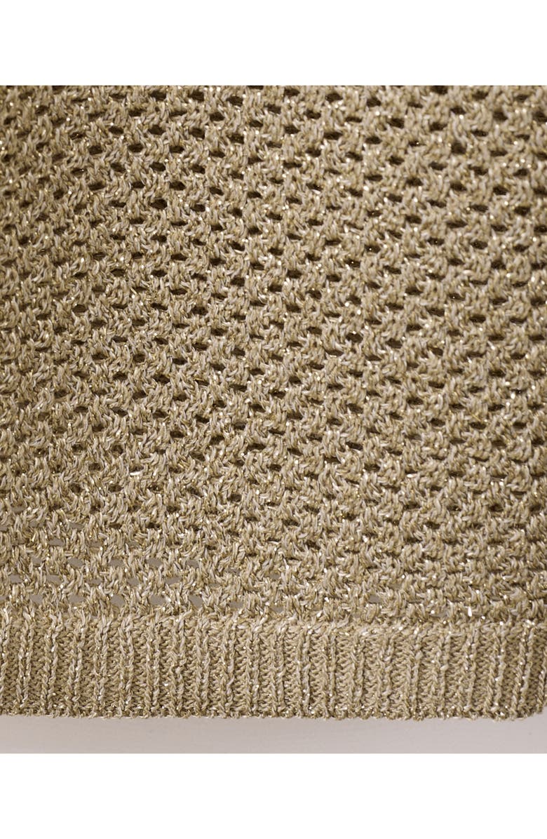 MANGO Metallic Pull-On Straight Leg Knit Pants, Alternate, color, Gold