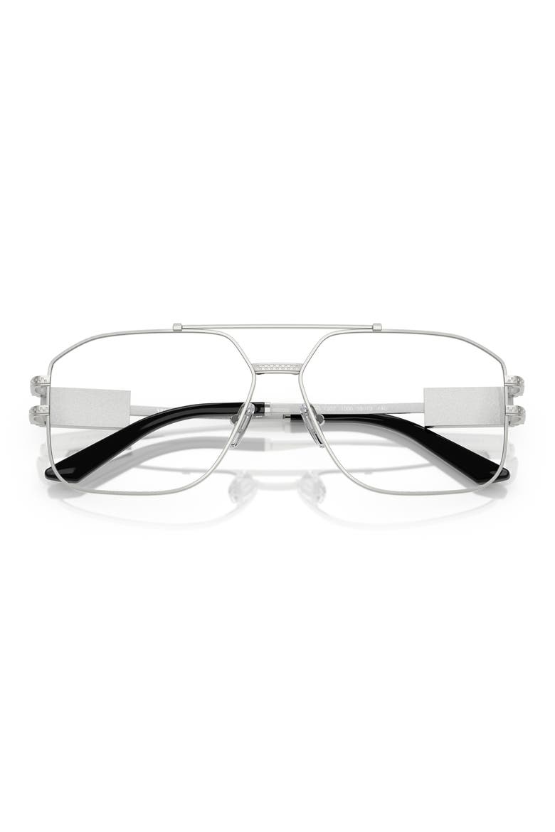 57mm Irregular Square Optical Glasses, Alternate, color, SILVER