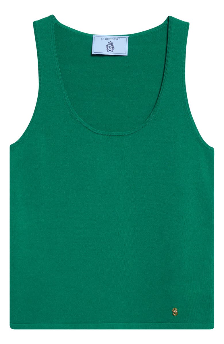 ST. JOHN Pari Santa Roma Sweater Tank, Alternate, color, Cypress