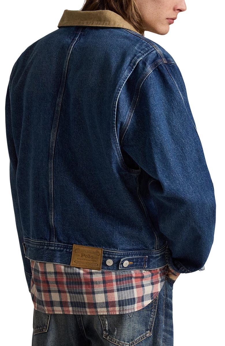 Polo Ralph Lauren Corduroy Collar Denim Trucker Jacket, Alternate, color, Outpost