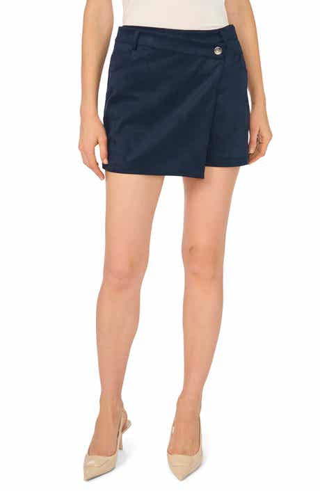 Cross Front Faux Suede Miniskirt Skort