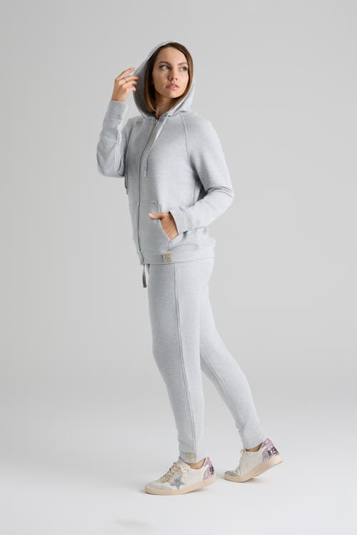 Le Fafo Evelyn Zip Up Hoodie In Gray