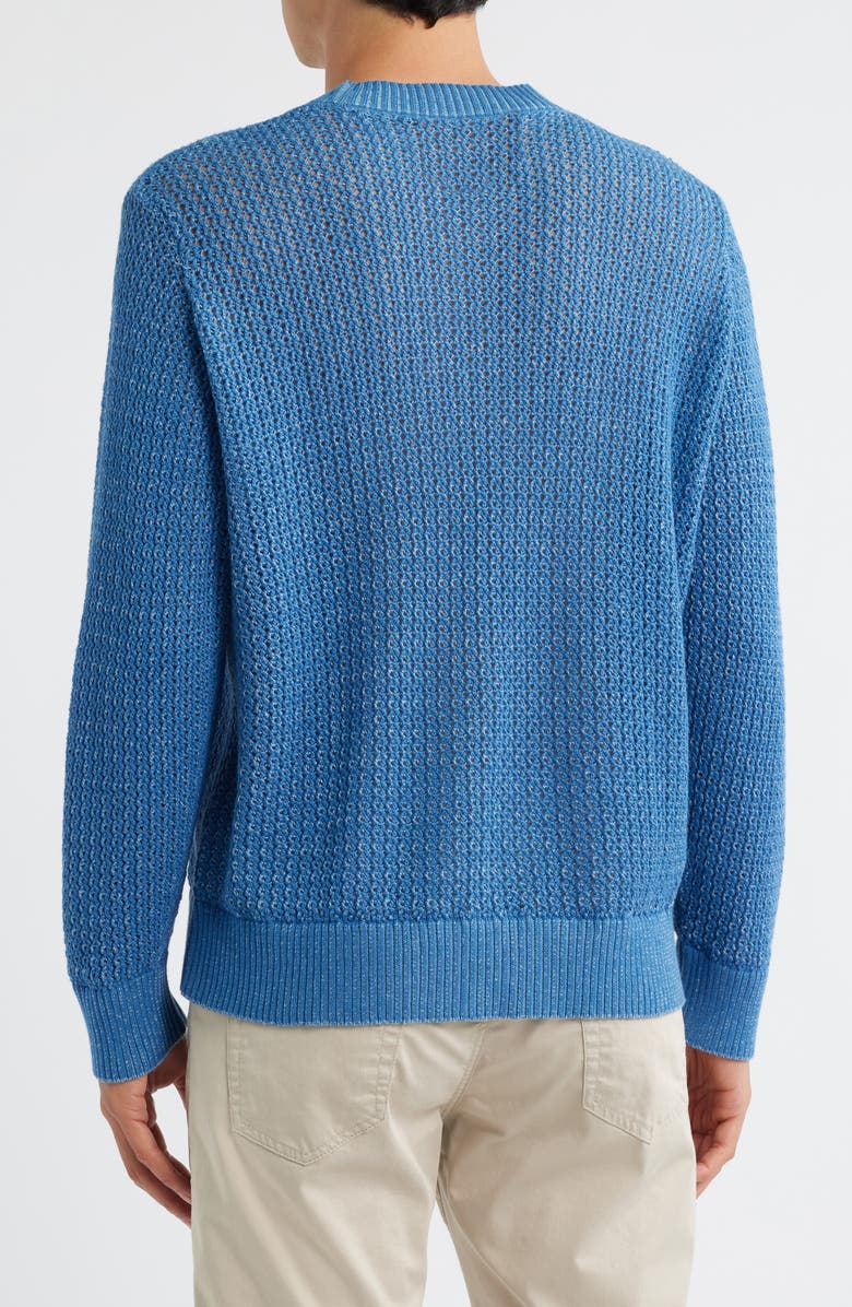 Corridor Marled Organic Pima Cotton Crewneck Sweater, Alternate, color, Blue