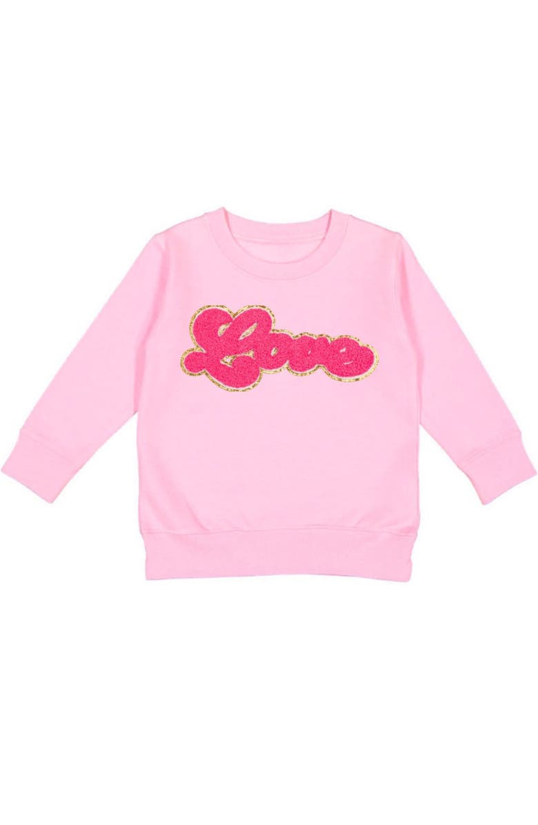 Sweet Wink Love Script Patch Valentine's Day Sweatshirt, Main, color, 