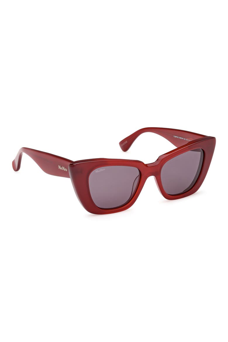 Glimpse5 50mm Polarized Butterfly Sunglasses, Alternate, color, SHINY RED / SMOKE