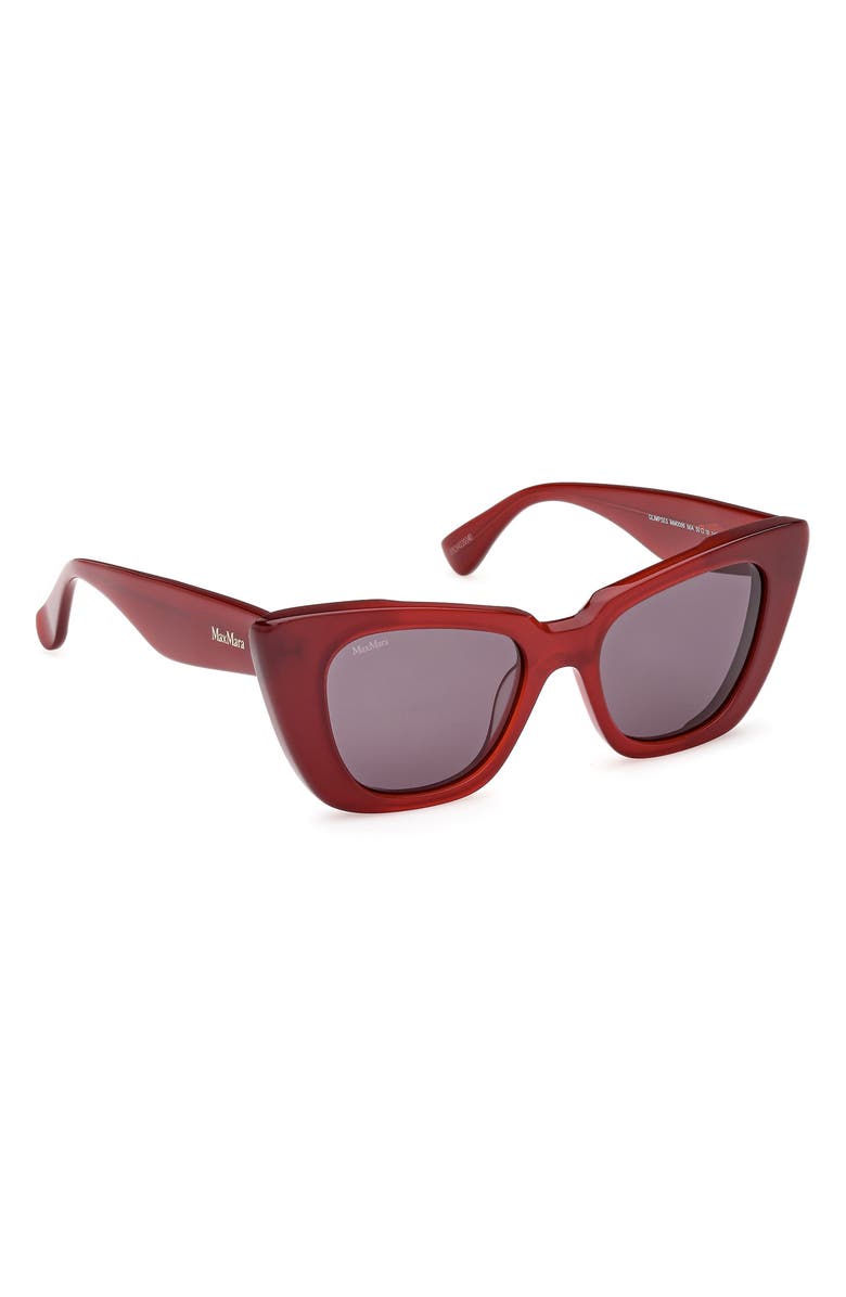 Max Mara Glimpse5 50mm Polarized Butterfly Sunglasses, Alternate, color, Shiny Red / Smoke