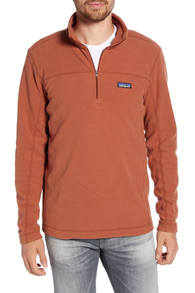 Micro D® Quarter-Zip Fleece Pullover, Main, color, SISU BROWN