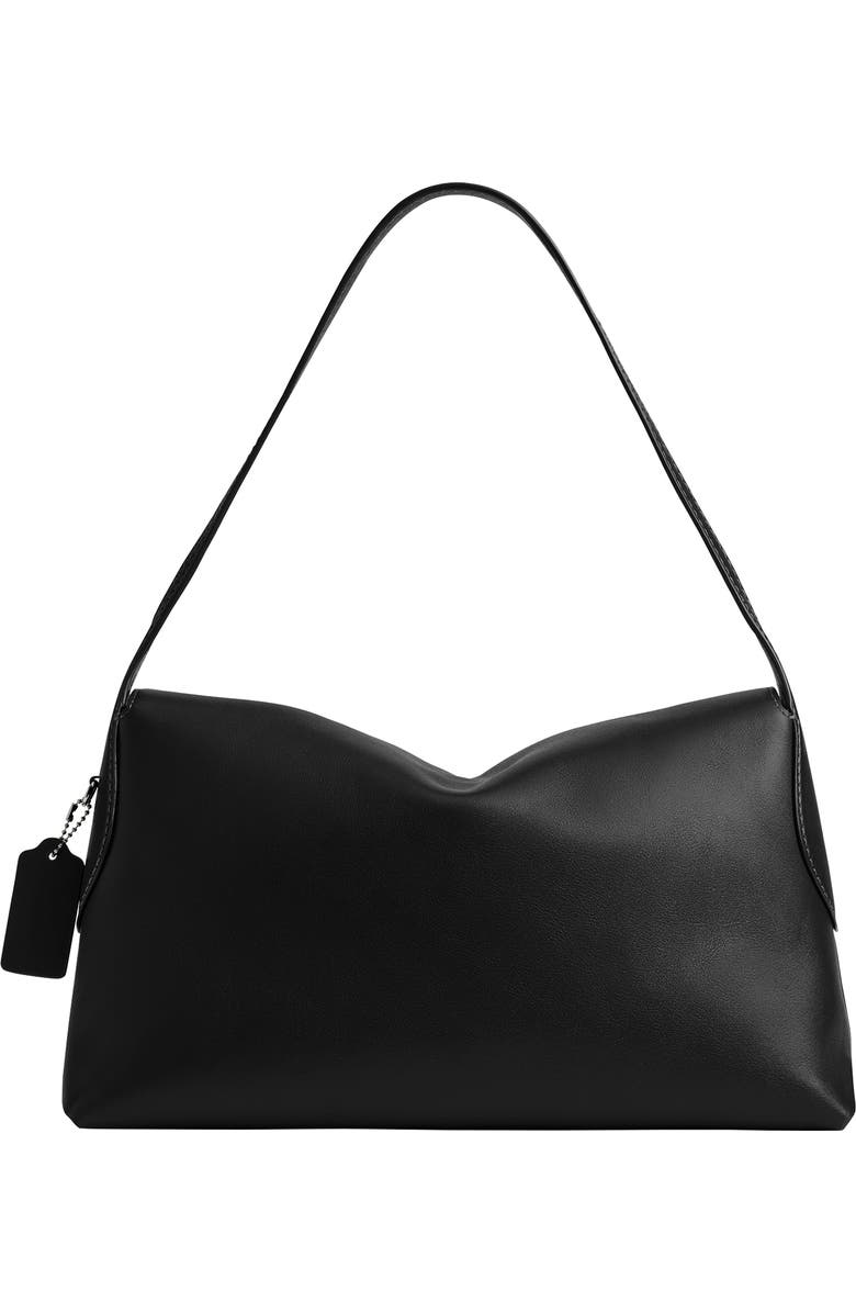 COACH Chelsea 36 Natural Grain Leather Shoulder Bag, Alternate, color, B4/Black