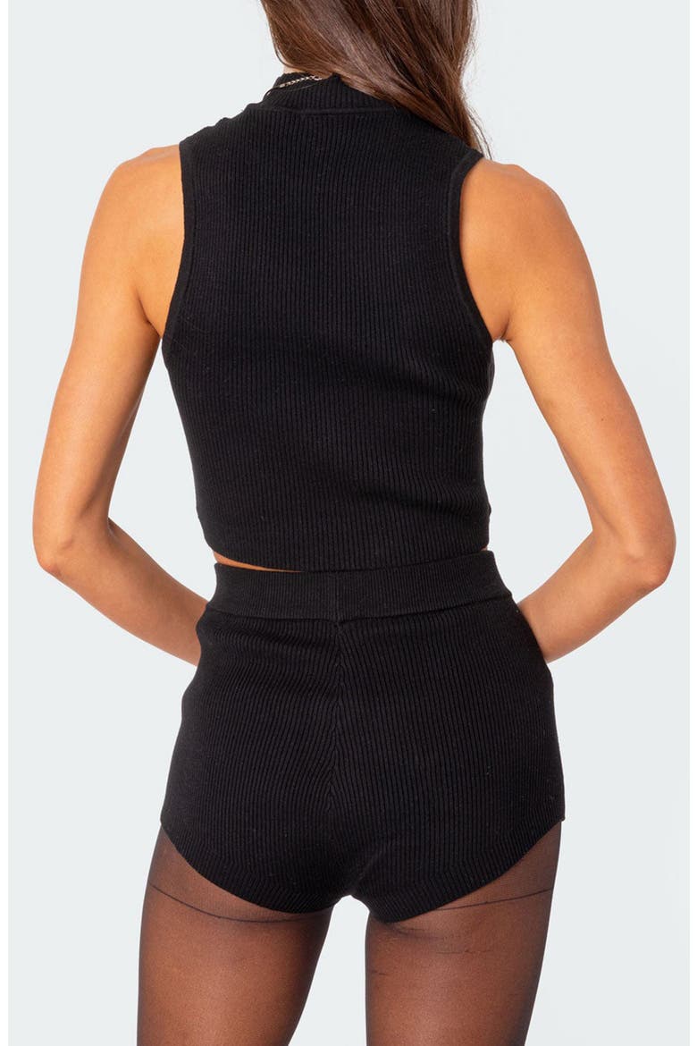 Marcus Mock Neck Rib Crop Sweater, Alternate, color, BLACK