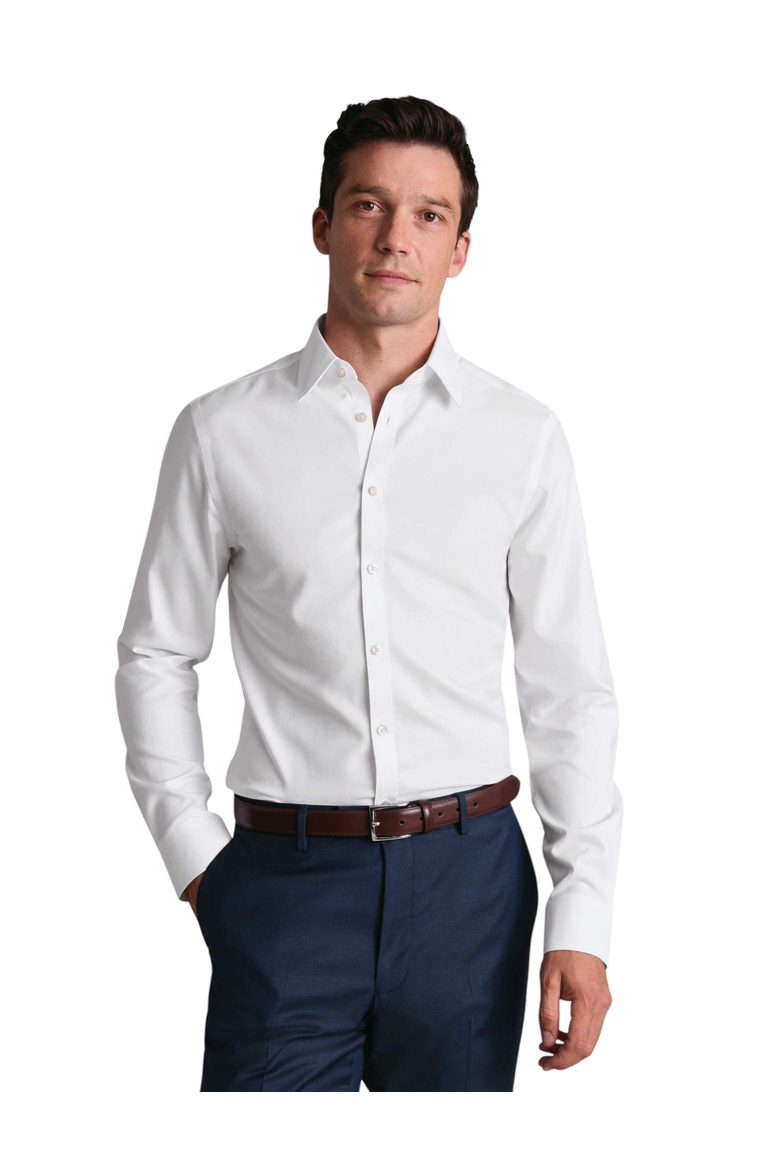 Non-Iron Twill Point Collar Shirt, Main, color, White
