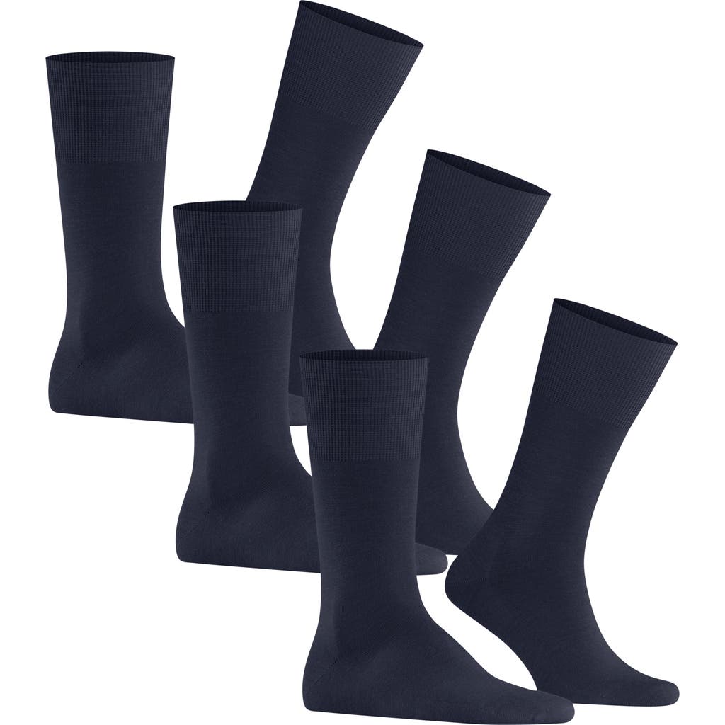 Shop Falke Airport 3-pack Dress Socks In Dark Navy