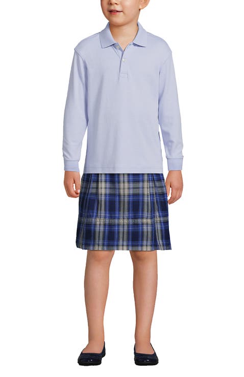 School Uniform Kids Long Sleeve Interlock Polo Shirt